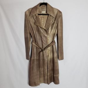Y2K 2000 Style Duo by Harmanli Leather Moto Coat Size L